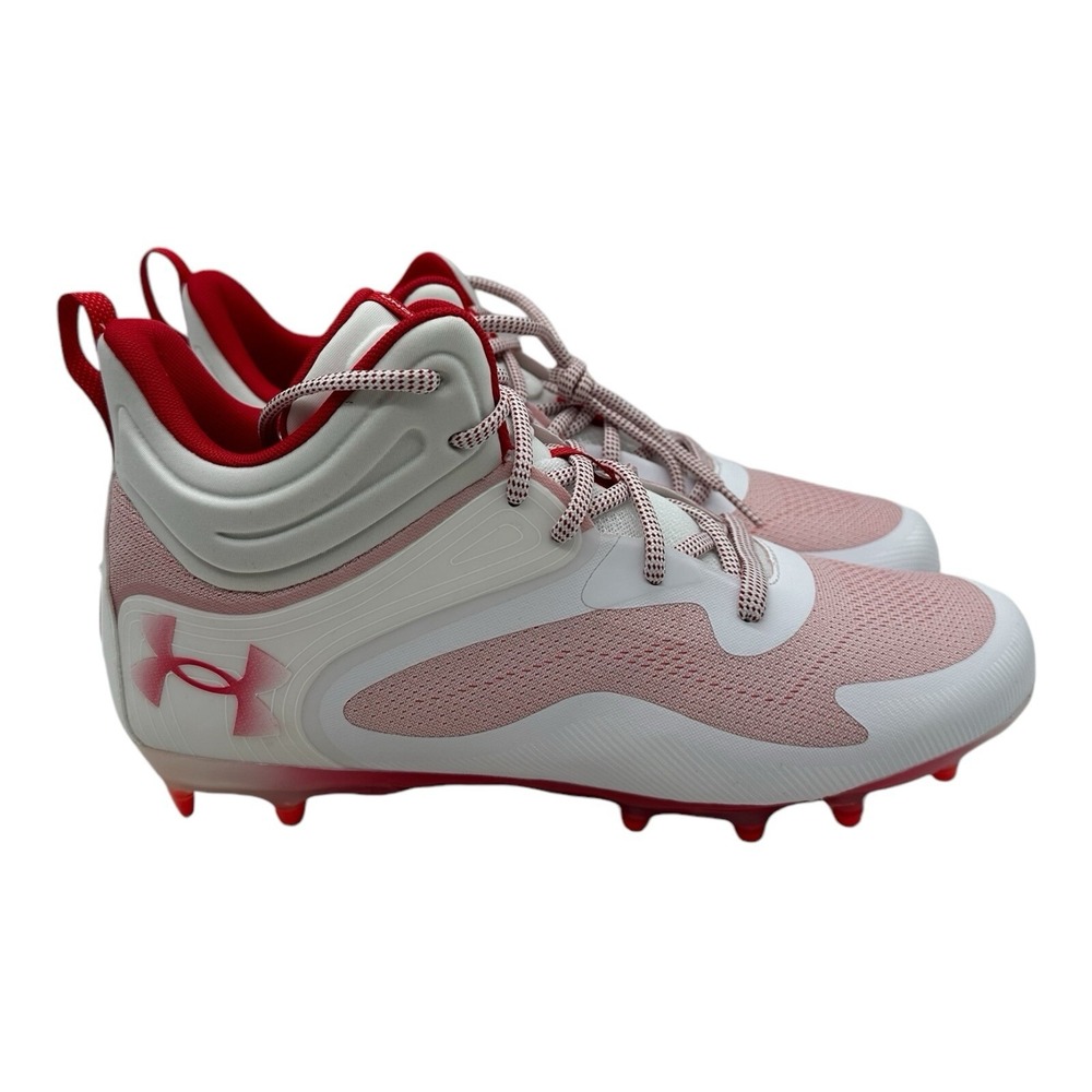 Under Amour Command MC Mid Lacrosse Cleats Men's Size 10.5 Red White NWOB